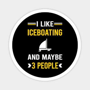 3 People Iceboating Iceboater Iceboat Magnet